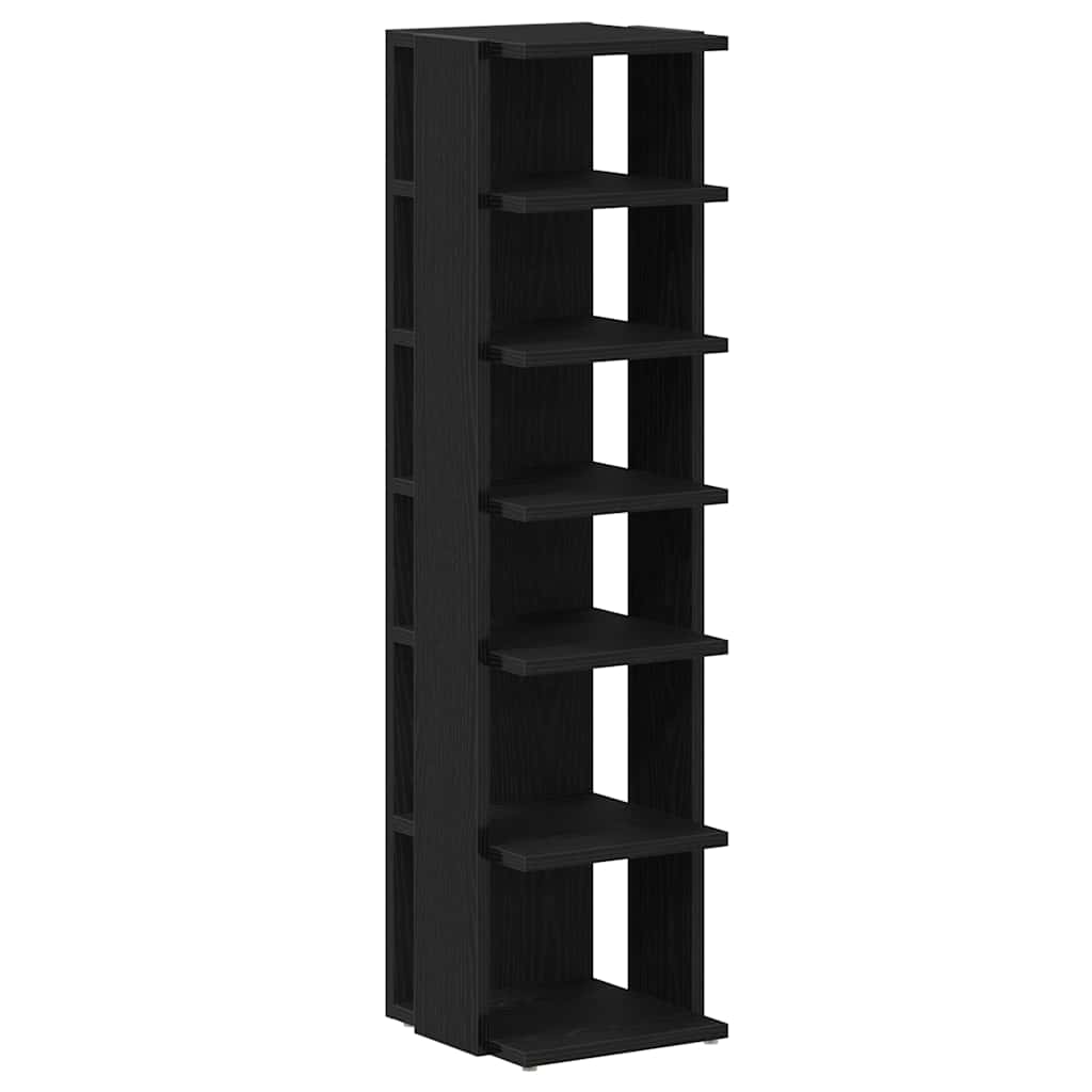 Shoe cabinet 25x27x102 cm constructed wood black oak - number 2.