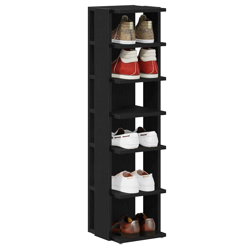 Shoe cabinet 25x27x102 cm constructed wood black oak - number 4.