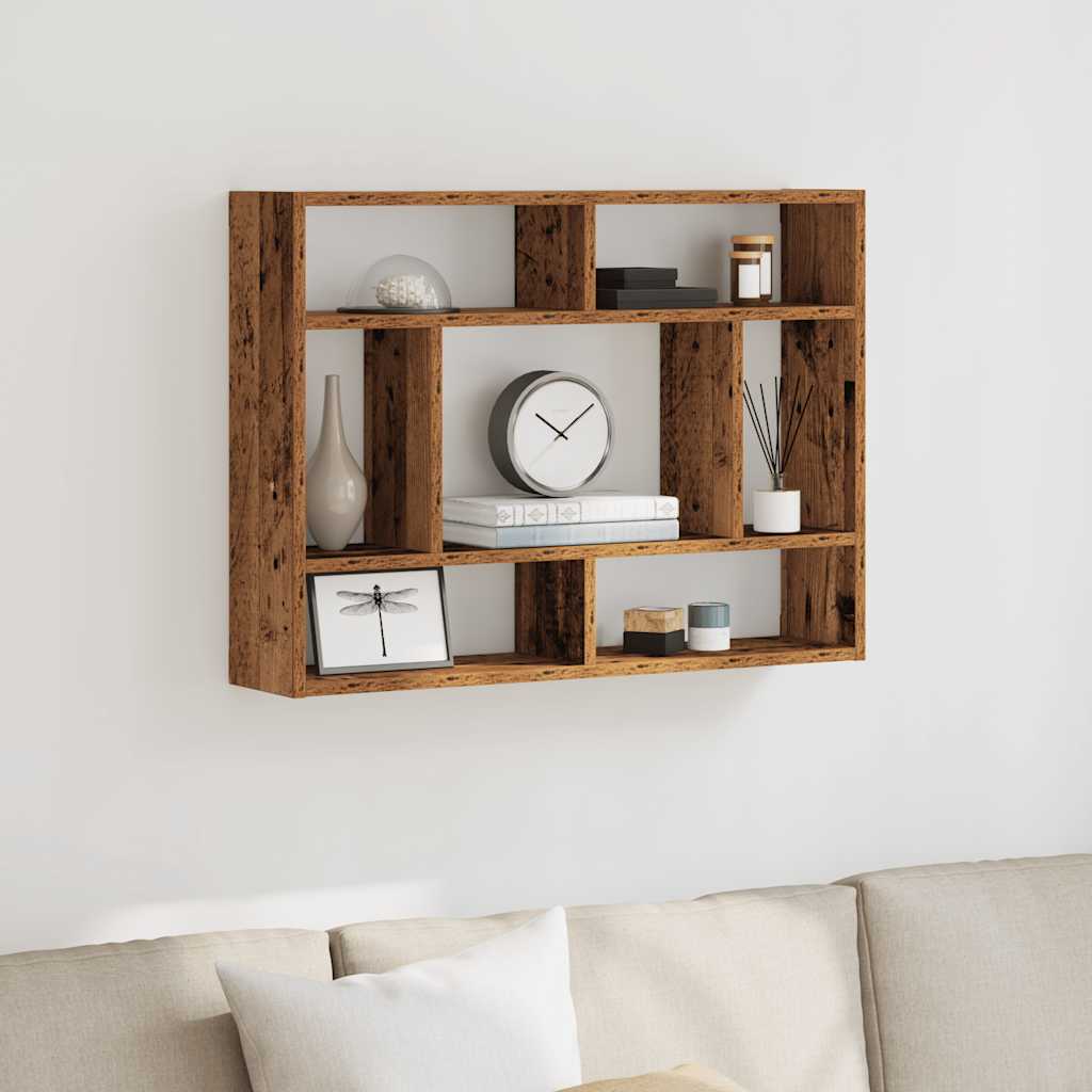 Półka ścienna 75x16x55 cm zbudowane drewniane drewno - stare drewno, 1 - number 3.