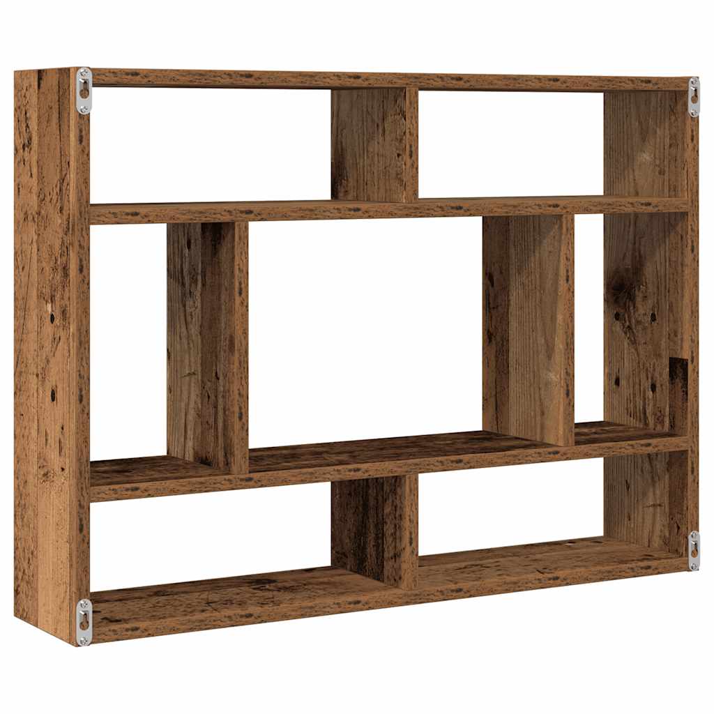 Półka ścienna 75x16x55 cm zbudowane drewniane drewno - stare drewno, 1 - number 7.