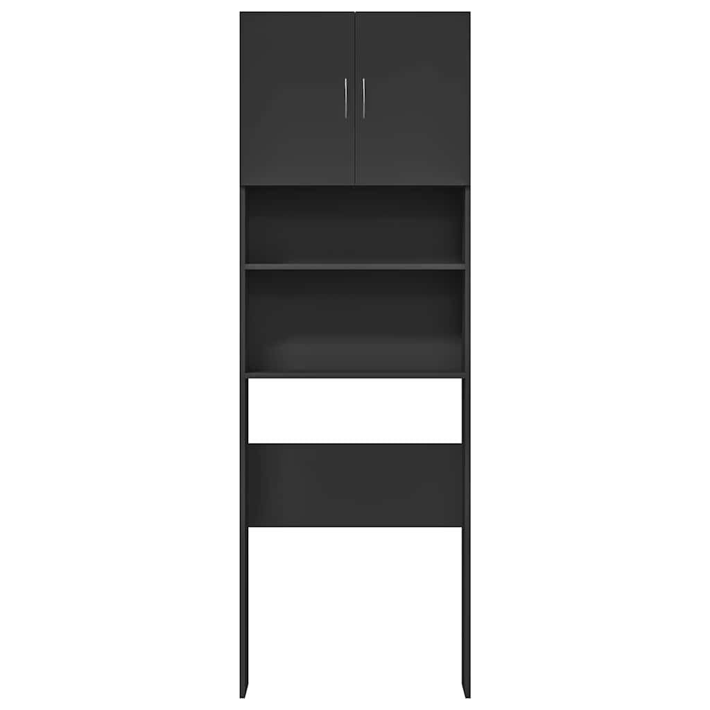 Meuble lave-linge 64x24x190 cm contrecollé - noir, 1 - number 5.