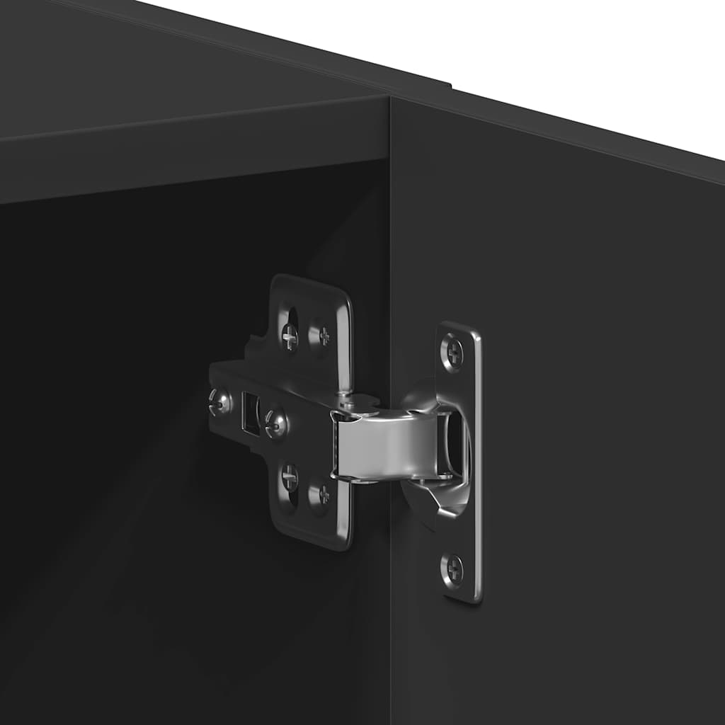 Meuble lave-linge 64x24x190 cm contrecollé - noir, 1 - number 10.