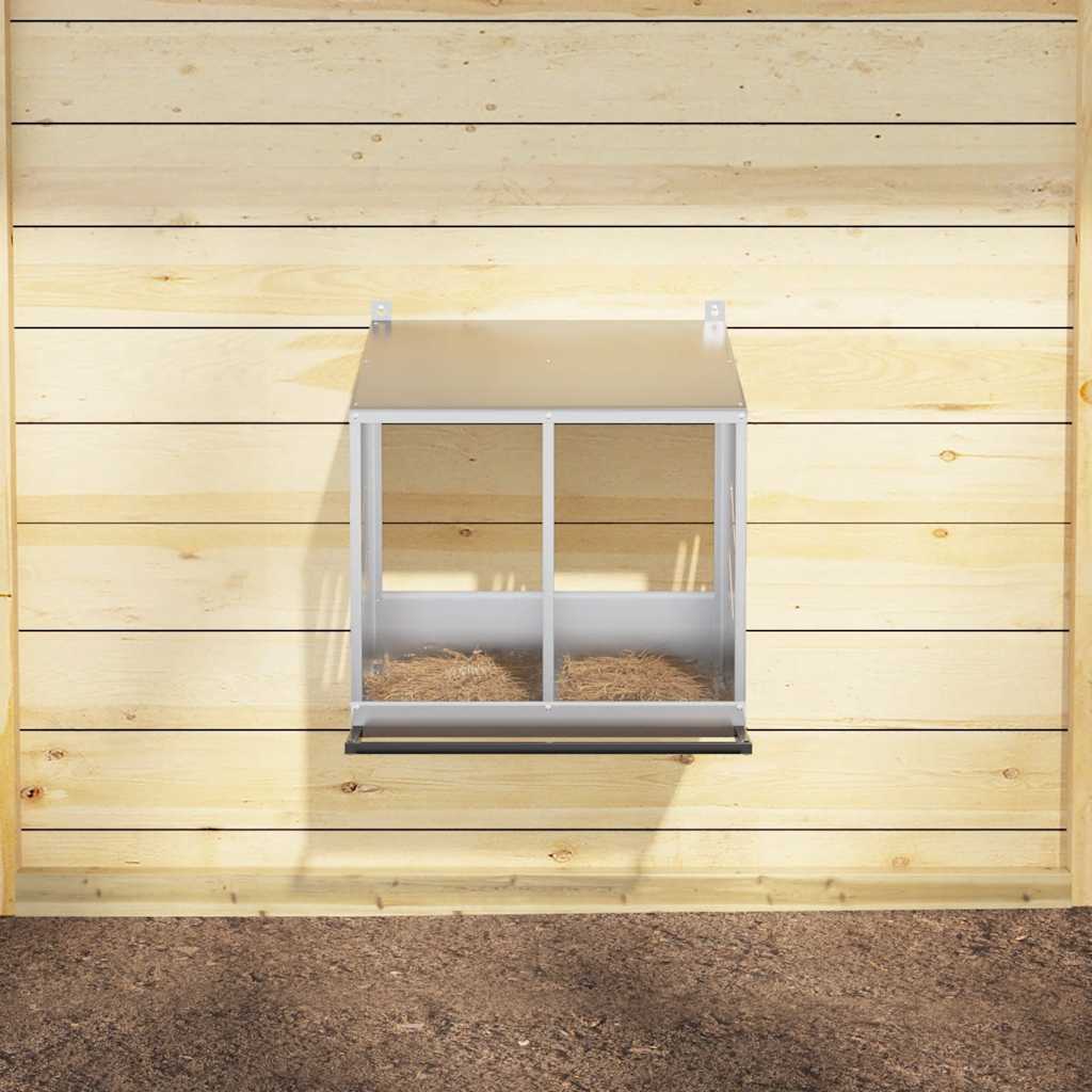 Nichage pour poulets avec 2 compartiments métal - argent galvanisé, 54 x 64 x 59 5 cm - number 3.