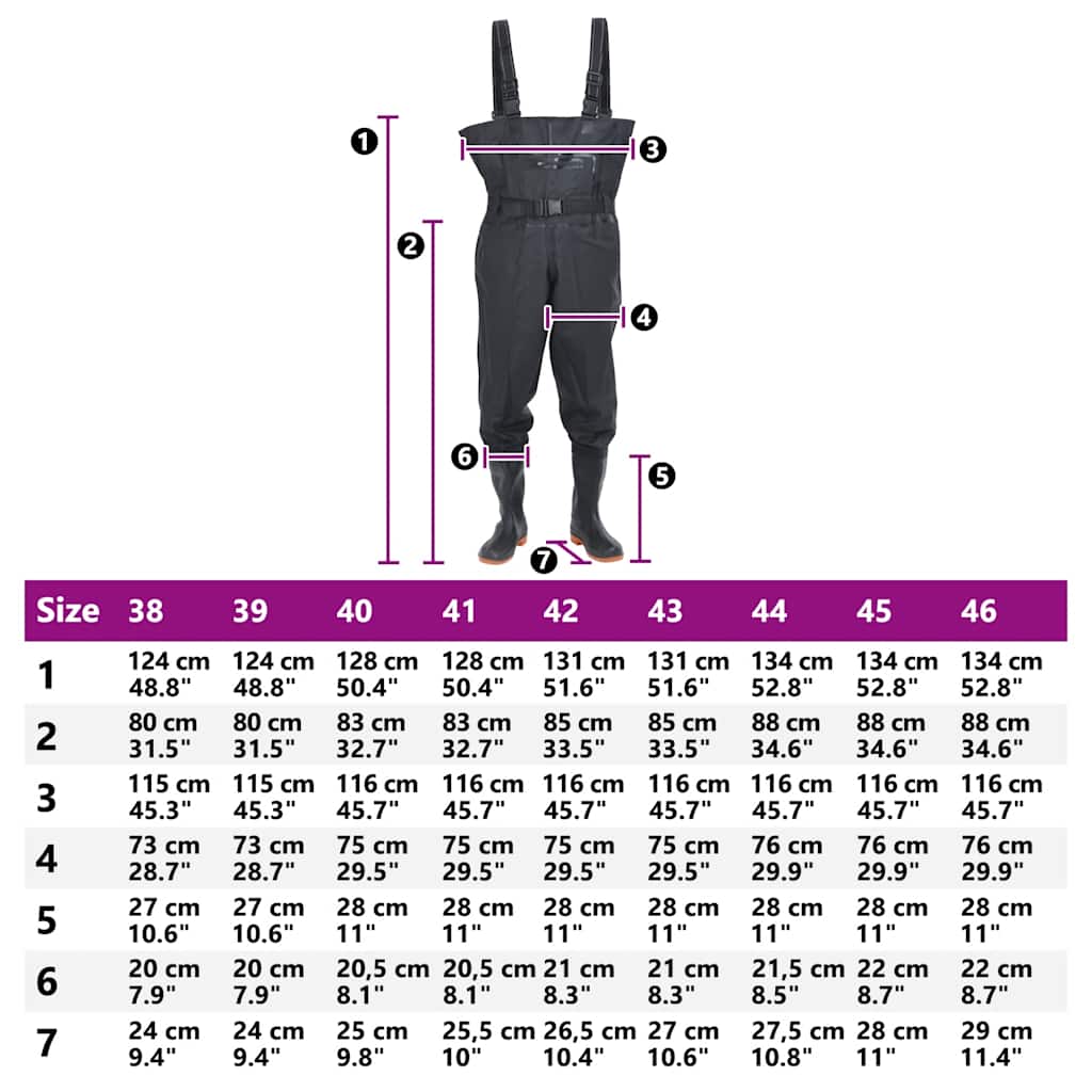 Waders med støvler og bælte str. - sort, 46 - number 9.