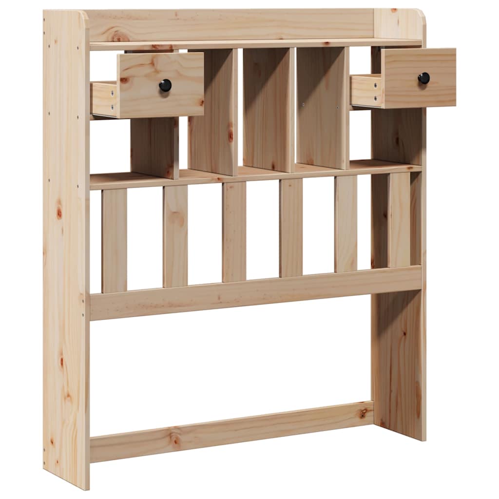 Sengegavl med opbevaring massivt fyrretræ - naturfarvet, 90 cm, 1 - number 4.