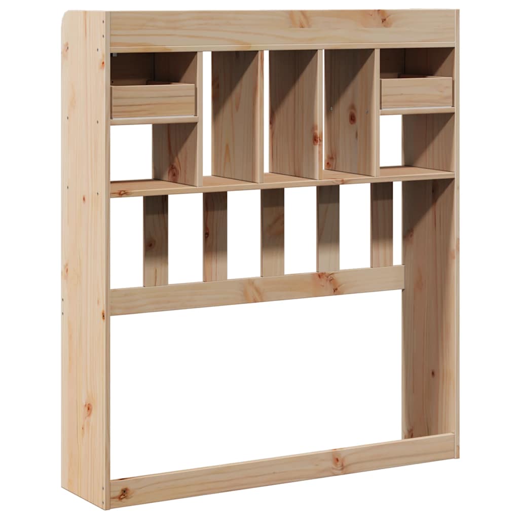 Sengegavl med opbevaring massivt fyrretræ - naturfarvet, 90 cm, 1 - number 6.