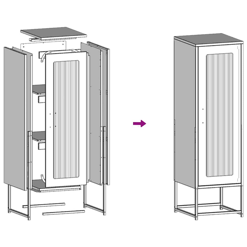 Skab 36x39x123 cm koldvalset stål - hvid, 1 - number 12.