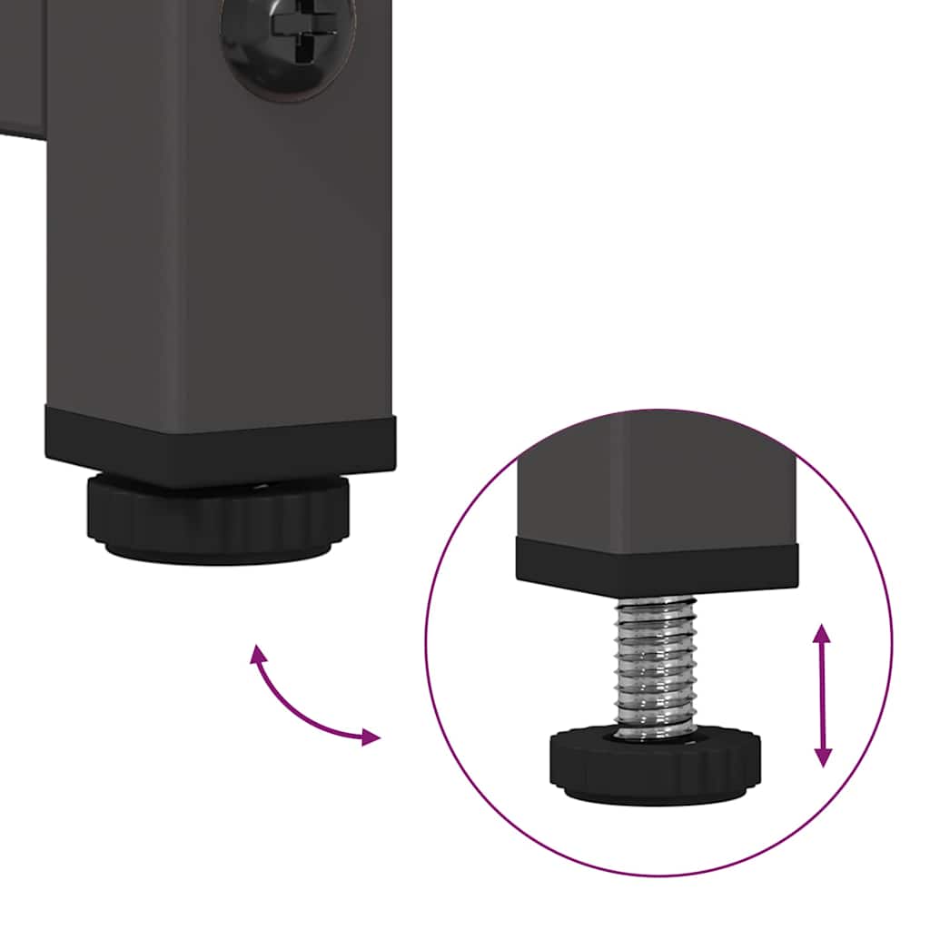 Sengebord 36x39x78 cm koldvalset stål - sort, 1 - number 9.