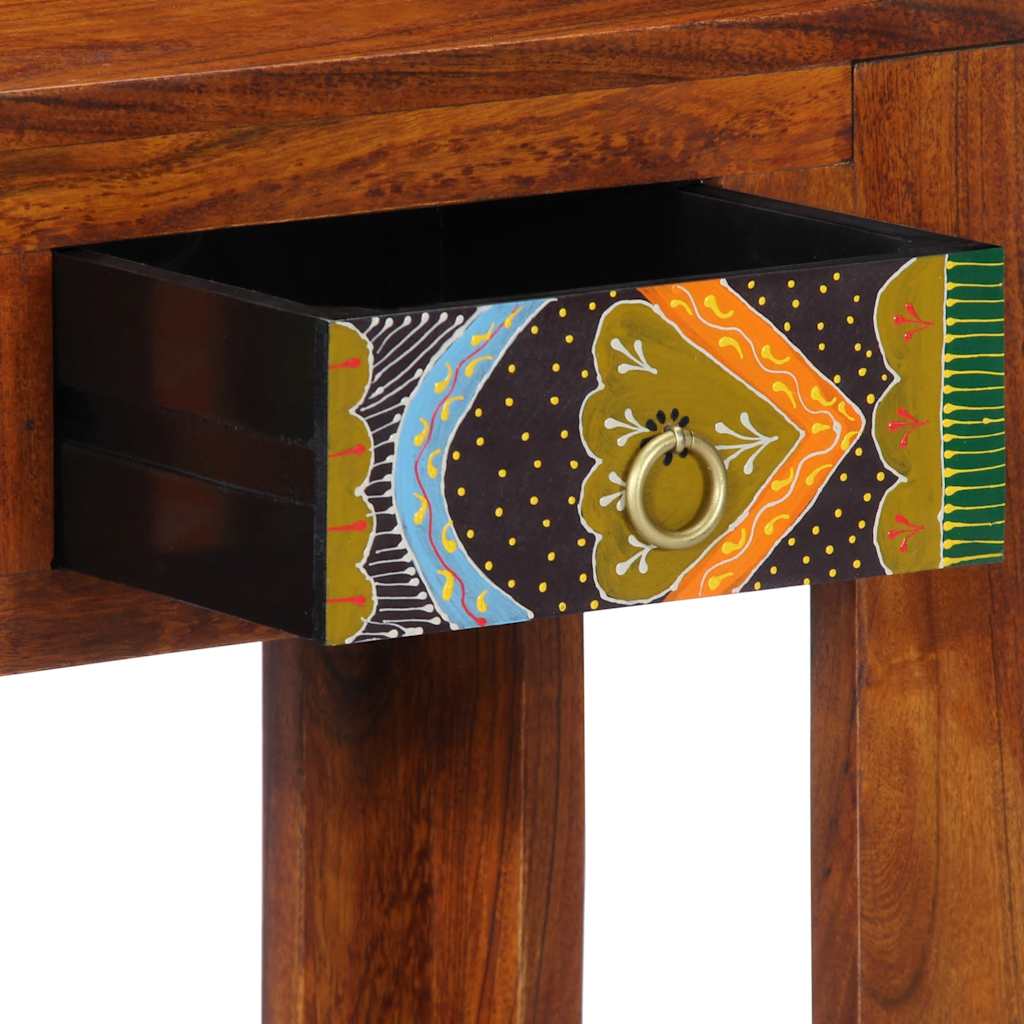 Konsolbord 80x35x75 cm massivt akacietræ - number 6.