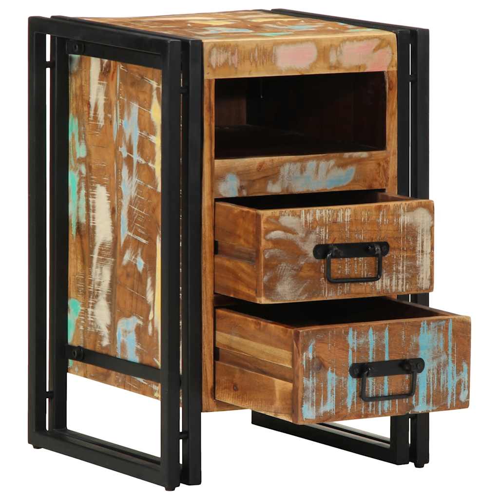 Stół nocny 40x40x59 cm masywne drewno z recyklingu - number 2.