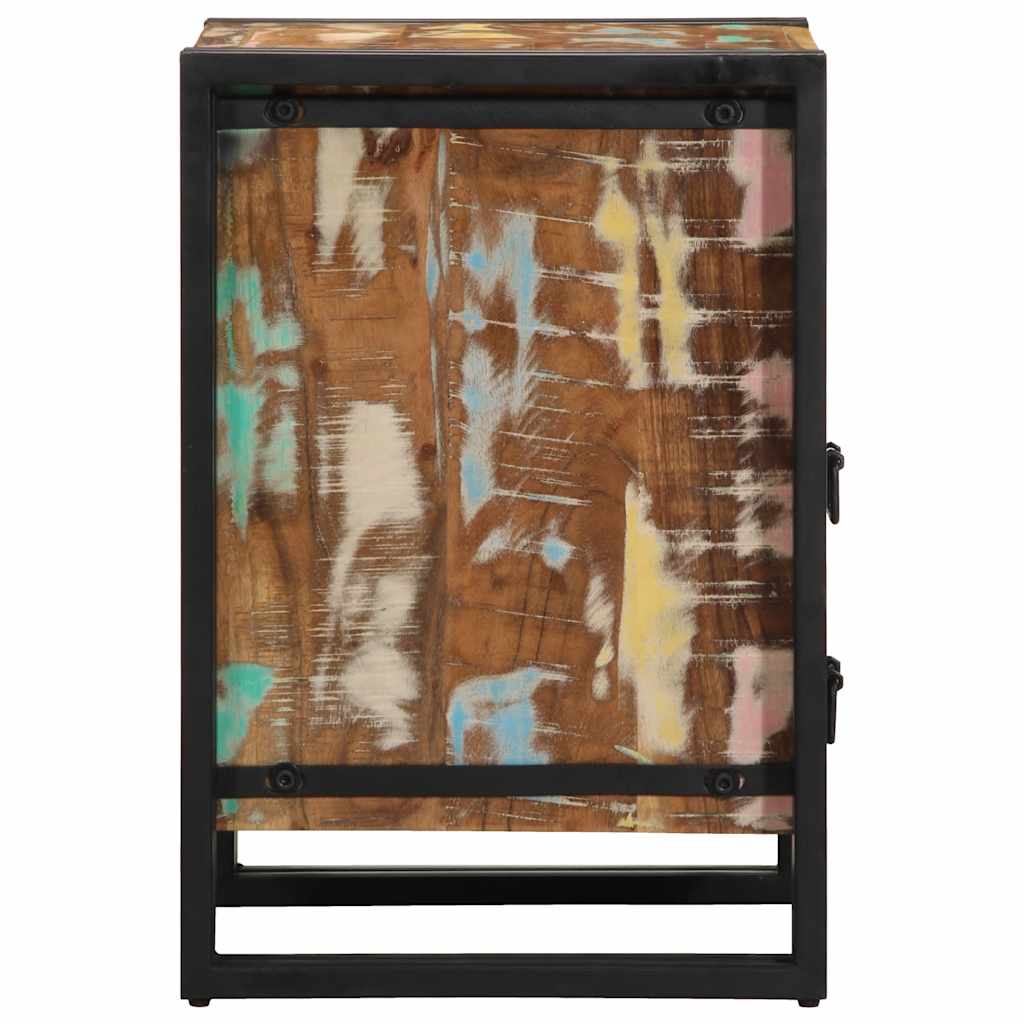 Stół nocny 40x40x59 cm masywne drewno z recyklingu - number 4.