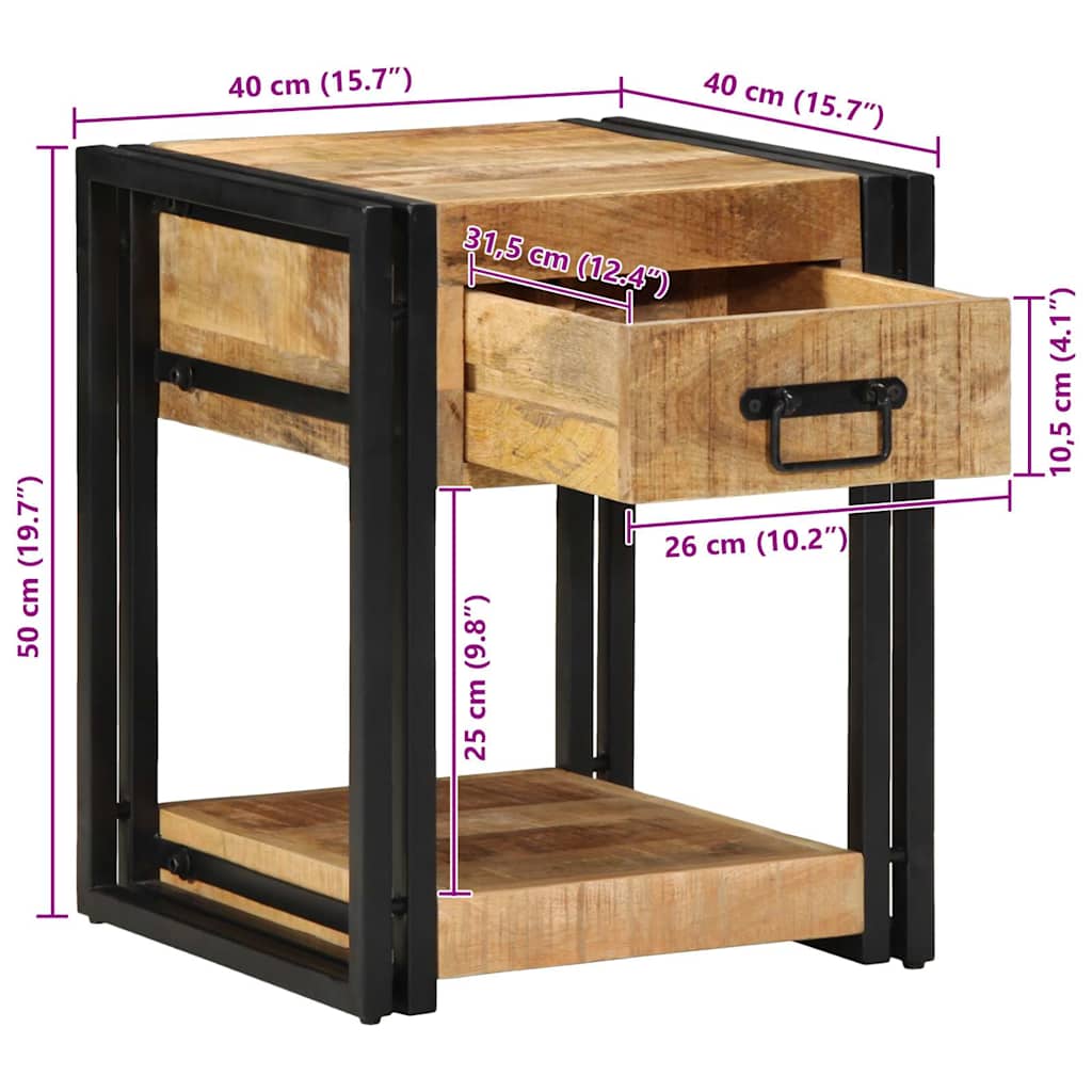 Stół nocny 40x40x50 cm solid ru mango tree - number 11.