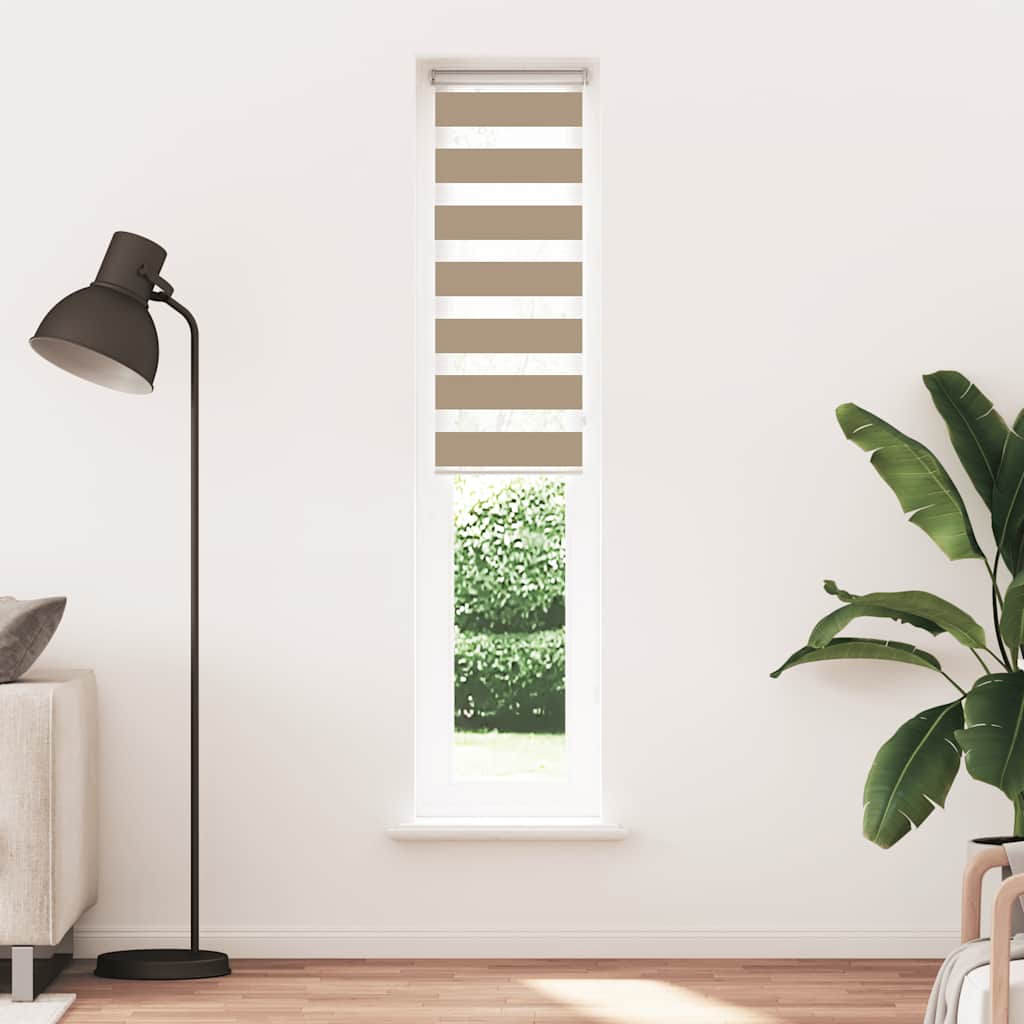 Zebragardin sandbrun stofbredde 35,9 cm polyester - sand brown, 40 x 230 cm - number 2.