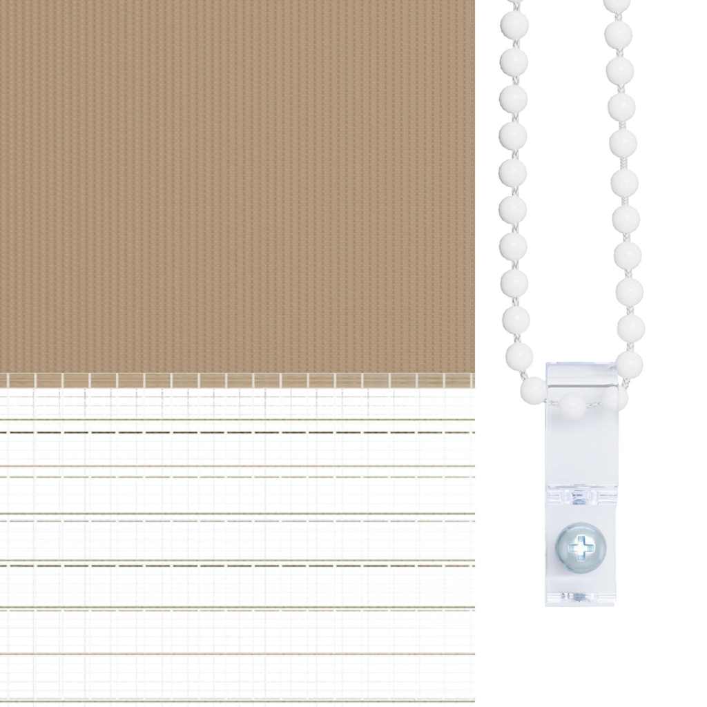 Zebragardin sandbrun stofbredde 35,9 cm polyester - sand brown, 40 x 230 cm - number 9.