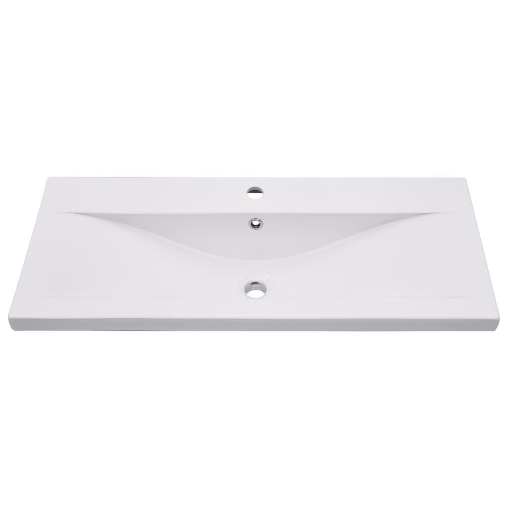 Baderomsmøbelsett 2 deler keramikk og konstruert tre - number 7.