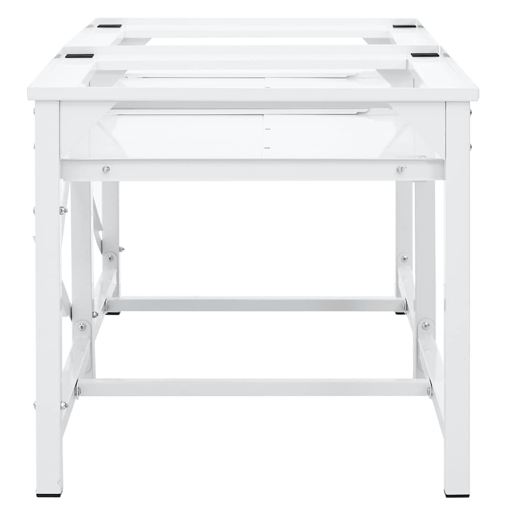 Socle pour lave-linge avec étagères coulissantes double blanc - number 3.