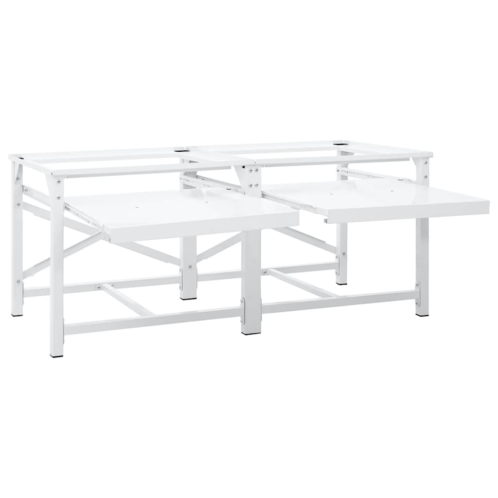 Socle pour lave-linge avec étagères coulissantes double blanc - number 6.