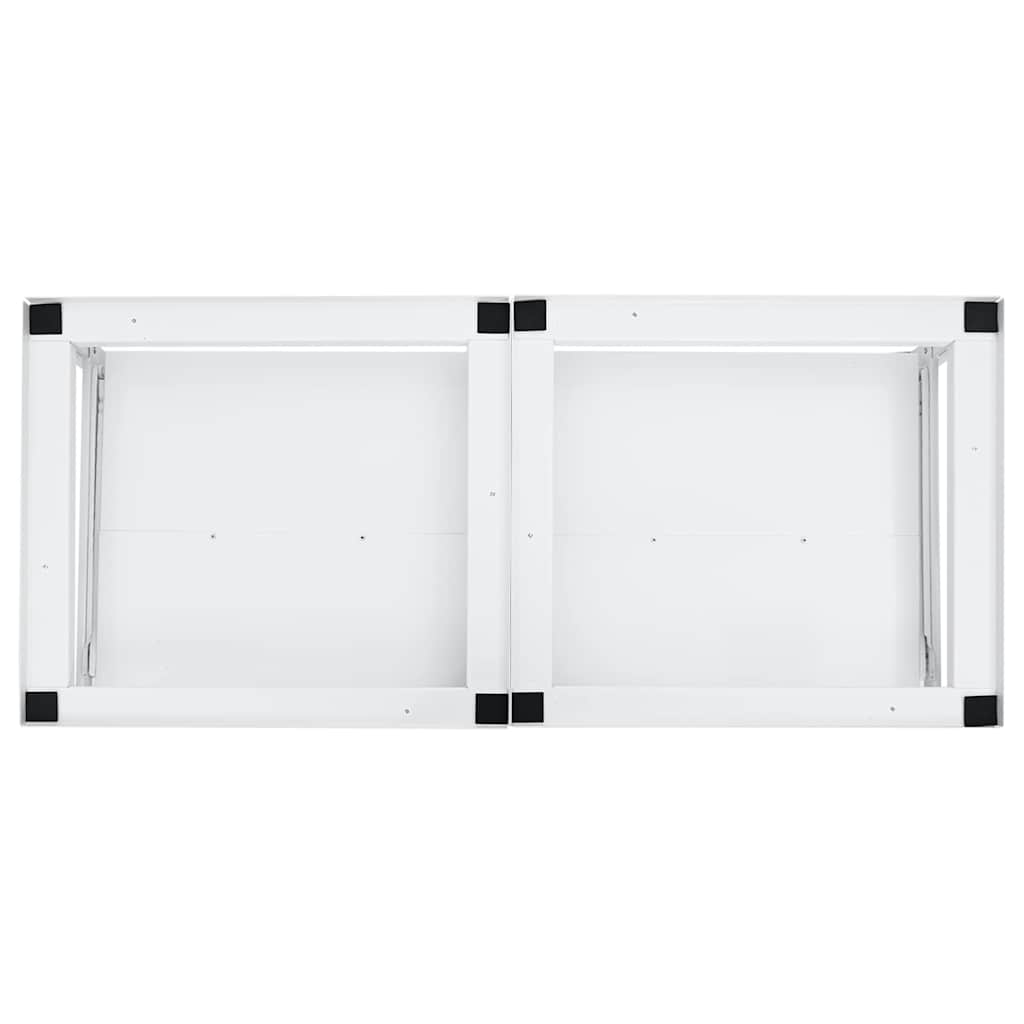 Socle pour lave-linge avec étagères coulissantes double blanc - number 5.