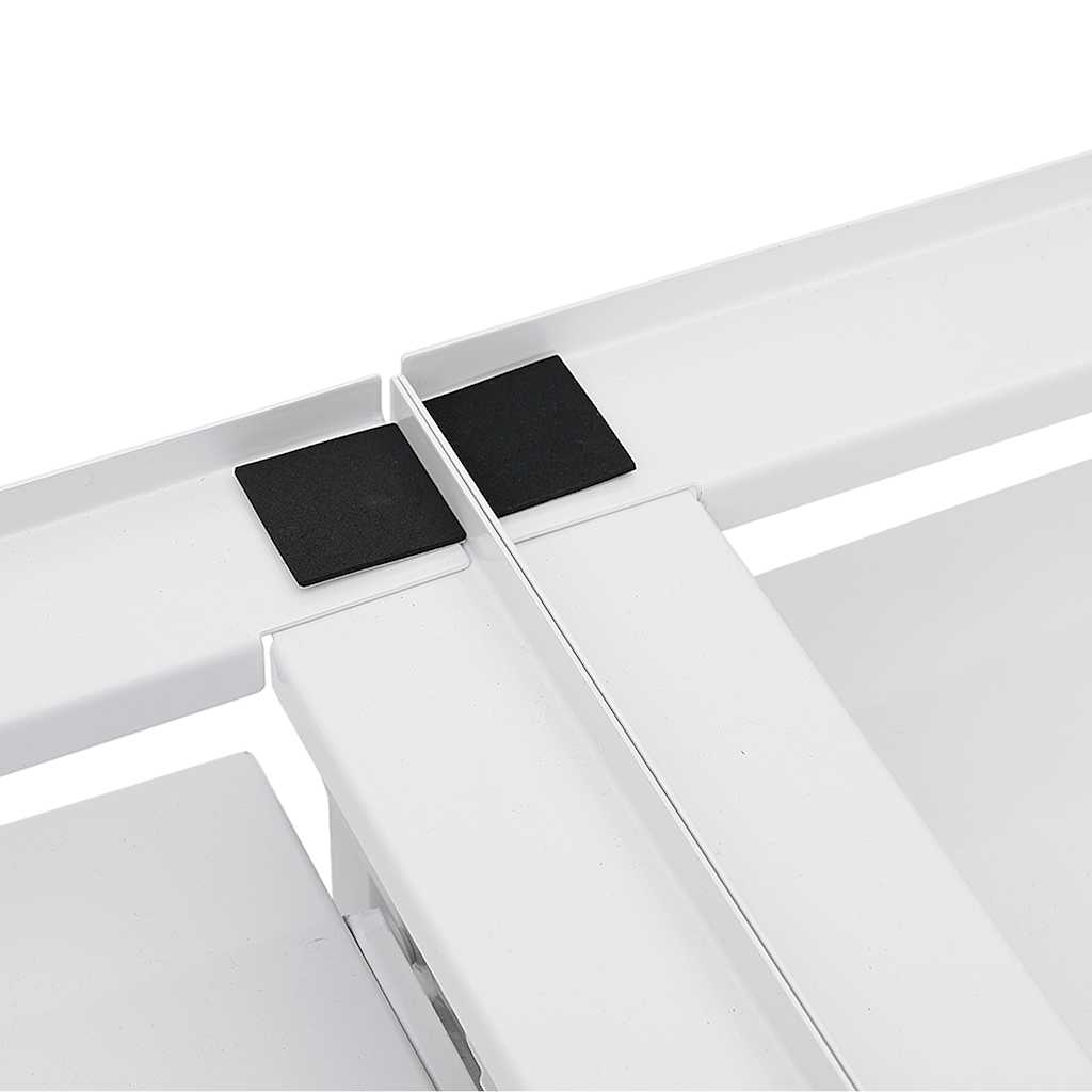 Socle pour lave-linge avec étagères coulissantes double blanc - number 9.