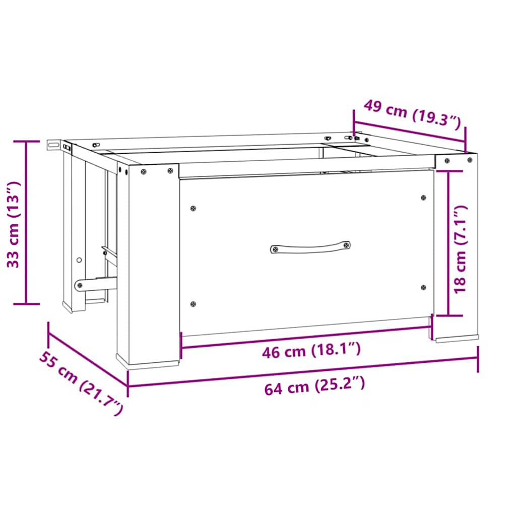 Plinth with drawer for washing machine white - number 9.