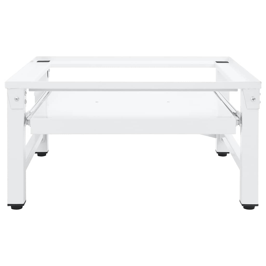 Socle pour lave-linge avec étagères coulissantes blanc - number 2.
