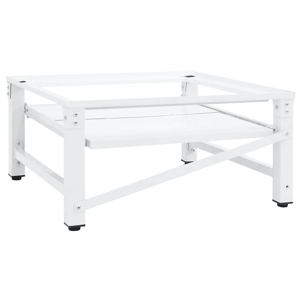 Socle pour lave-linge avec étagères coulissantes blanc - number 4.