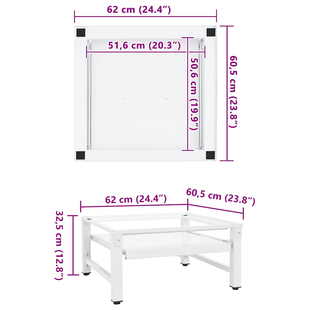 Socle pour lave-linge avec étagères coulissantes blanc - number 9.
