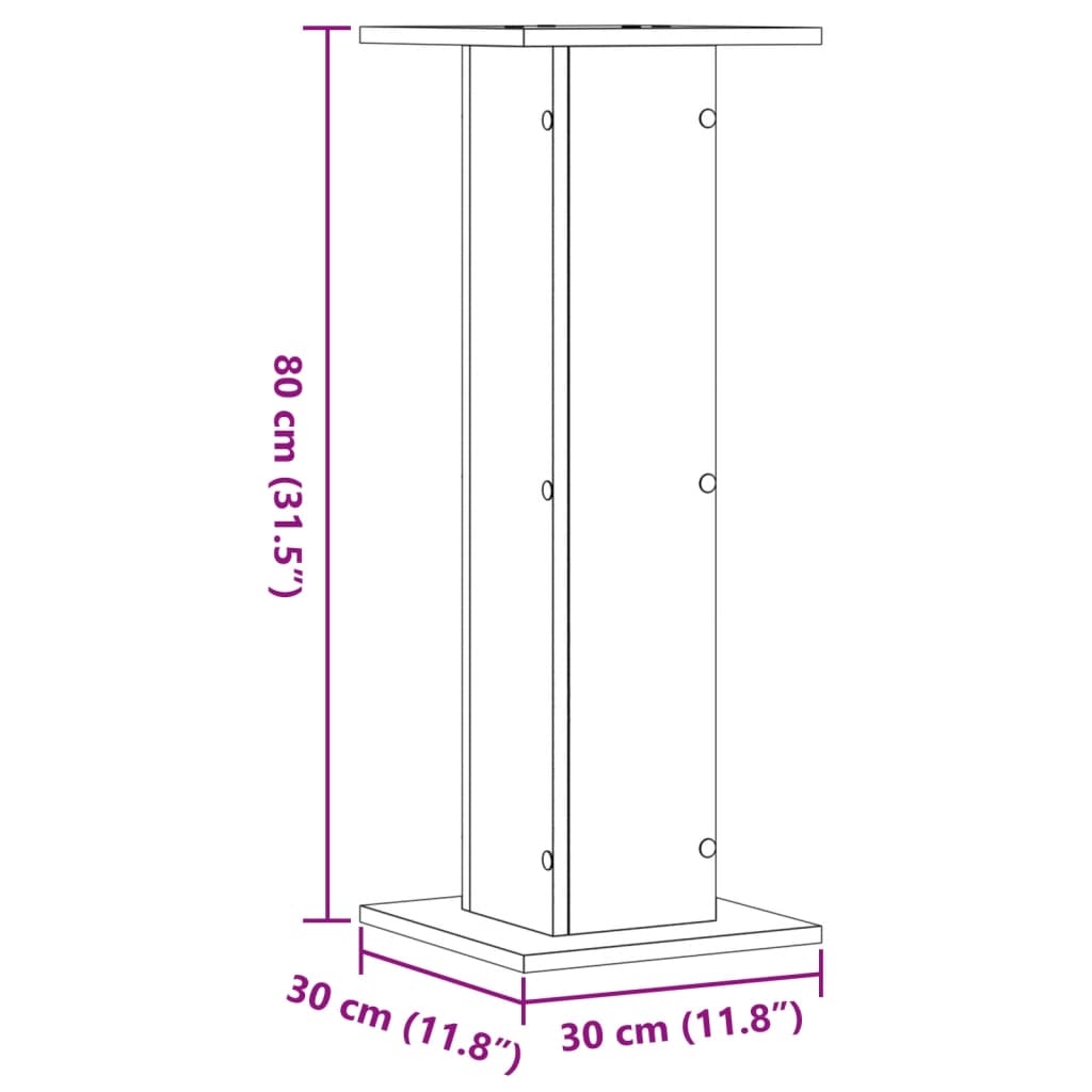 Plant stands 2 pcs. engineered wood - white, 30 x 30 x 80 cm, 1 - number 10.