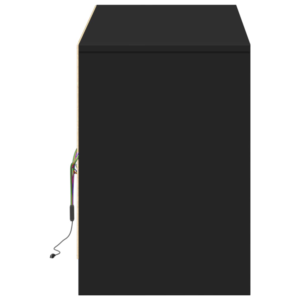 Tv-bord med led-lys 140x34x50 cm konstrueret træ - sort, 1, 140 cm - number 8.
