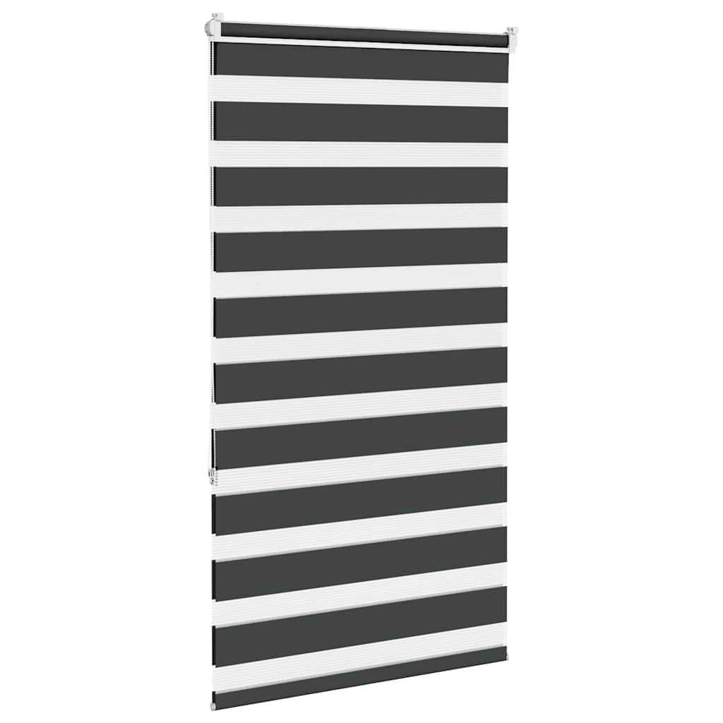 Zebragardin stofbredde 85,9 cm polyester - sort, 90 x 150 cm - number 4.