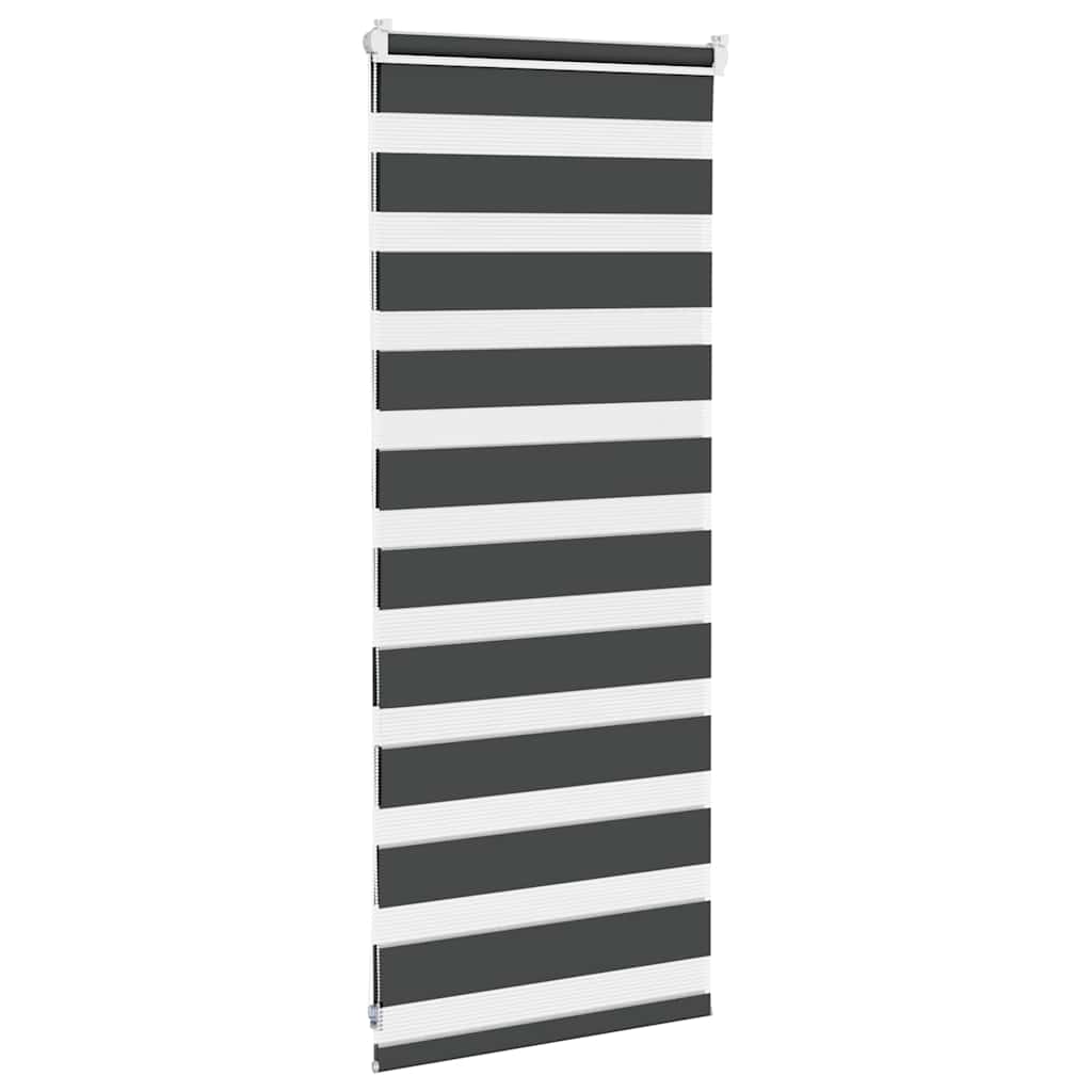 Zebragardin stofbredde 60,9 cm polyester - sort, 65 x 100 cm - number 4.