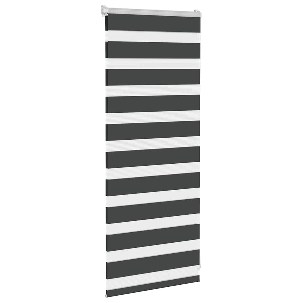 Zebragardin stofbredde 60,9 cm polyester - sort, 65 x 100 cm - number 3.
