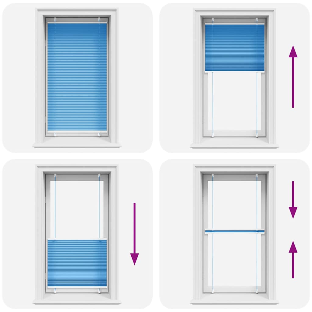 Plisségardin tabinet largeur 74,4 cm polyester - bleu, 75 x 150 cm - number 7.