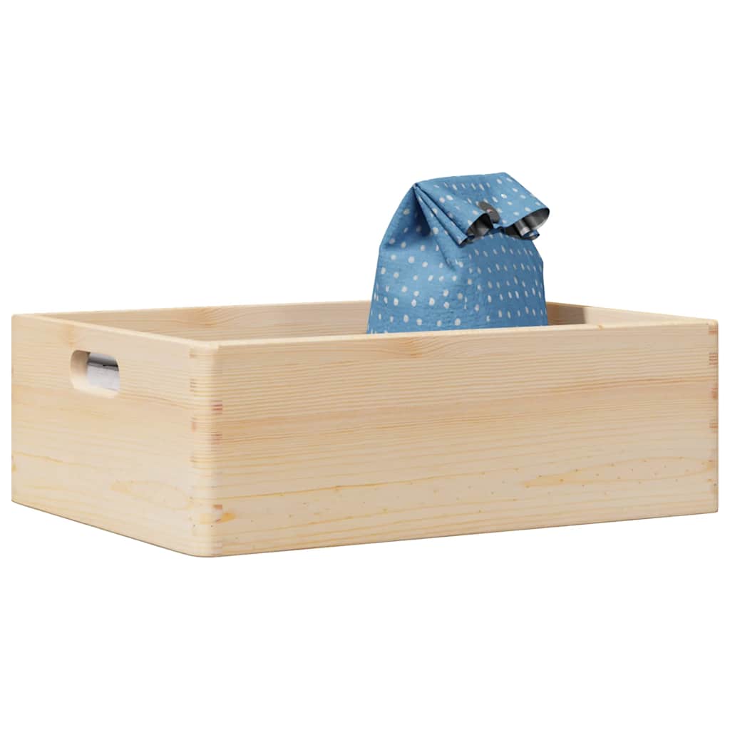 Wooden box with handle 40x30x13 cm solid wood pine - number 1.