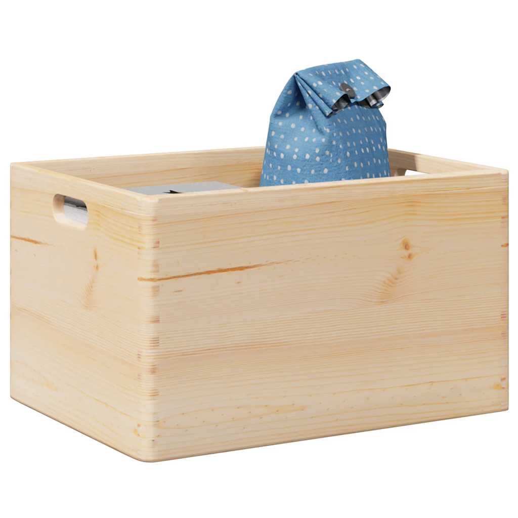 Wooden box with handle 40x30x23 cm solid wood pine - number 1.