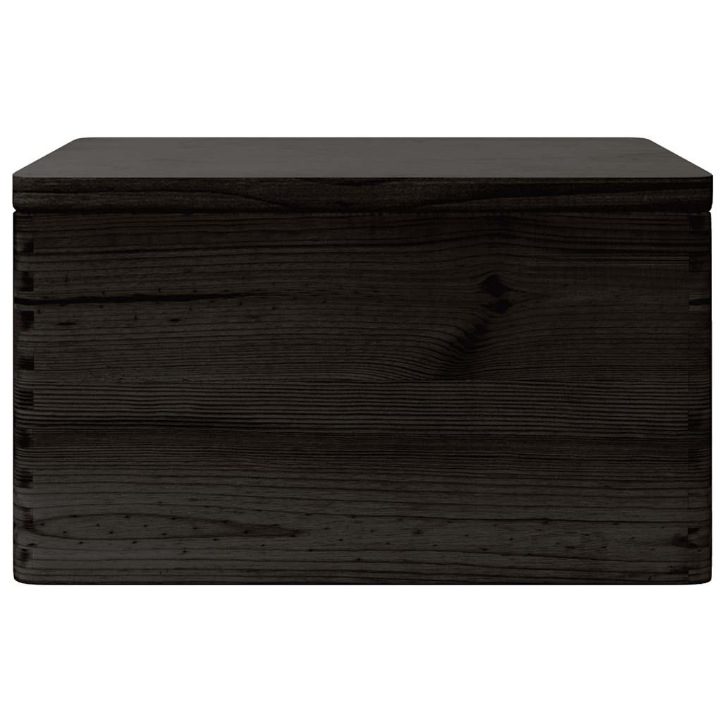 Wooden box with lid black 40x30x23 cm solid wood pine - number 4.