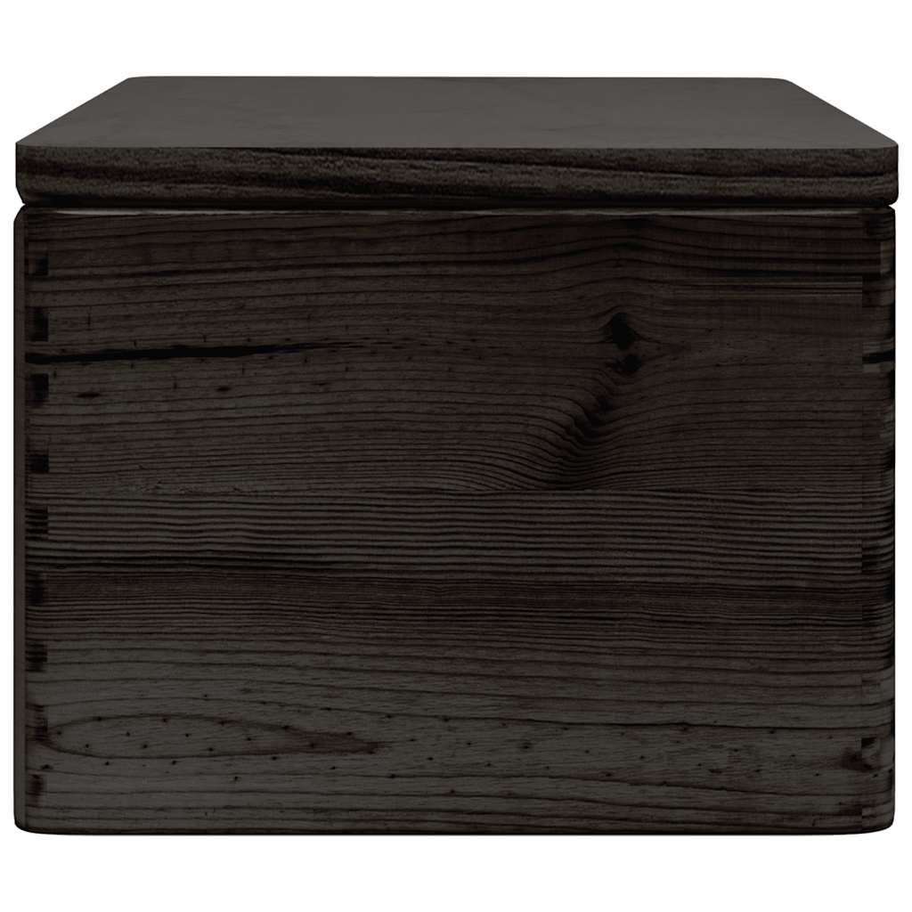 Wooden box with lid black 40x30x23 cm solid wood pine - number 6.