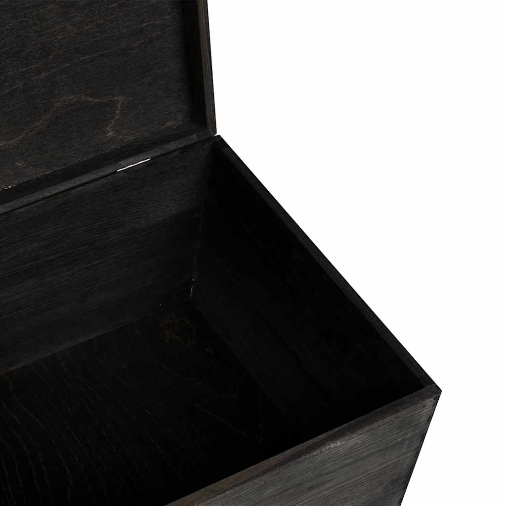 Wooden box with lid black 40x30x23 cm solid wood pine - number 8.