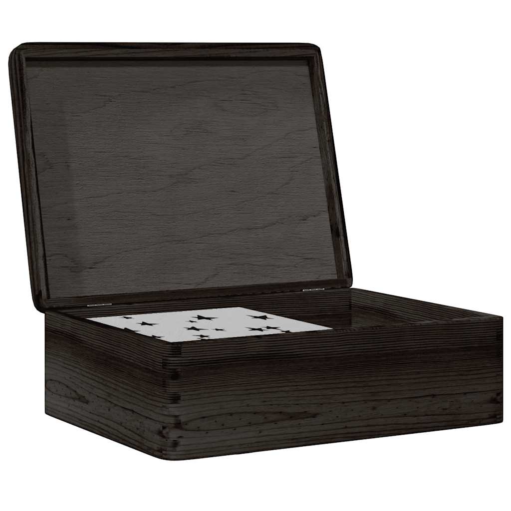 Wooden box with lid black 40x30x13 cm solid wood pine - number 1.