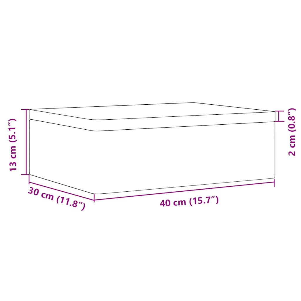 Drvena kutija s poklopcem crna 40x30x13 cm puno drvo bor - number 9.
