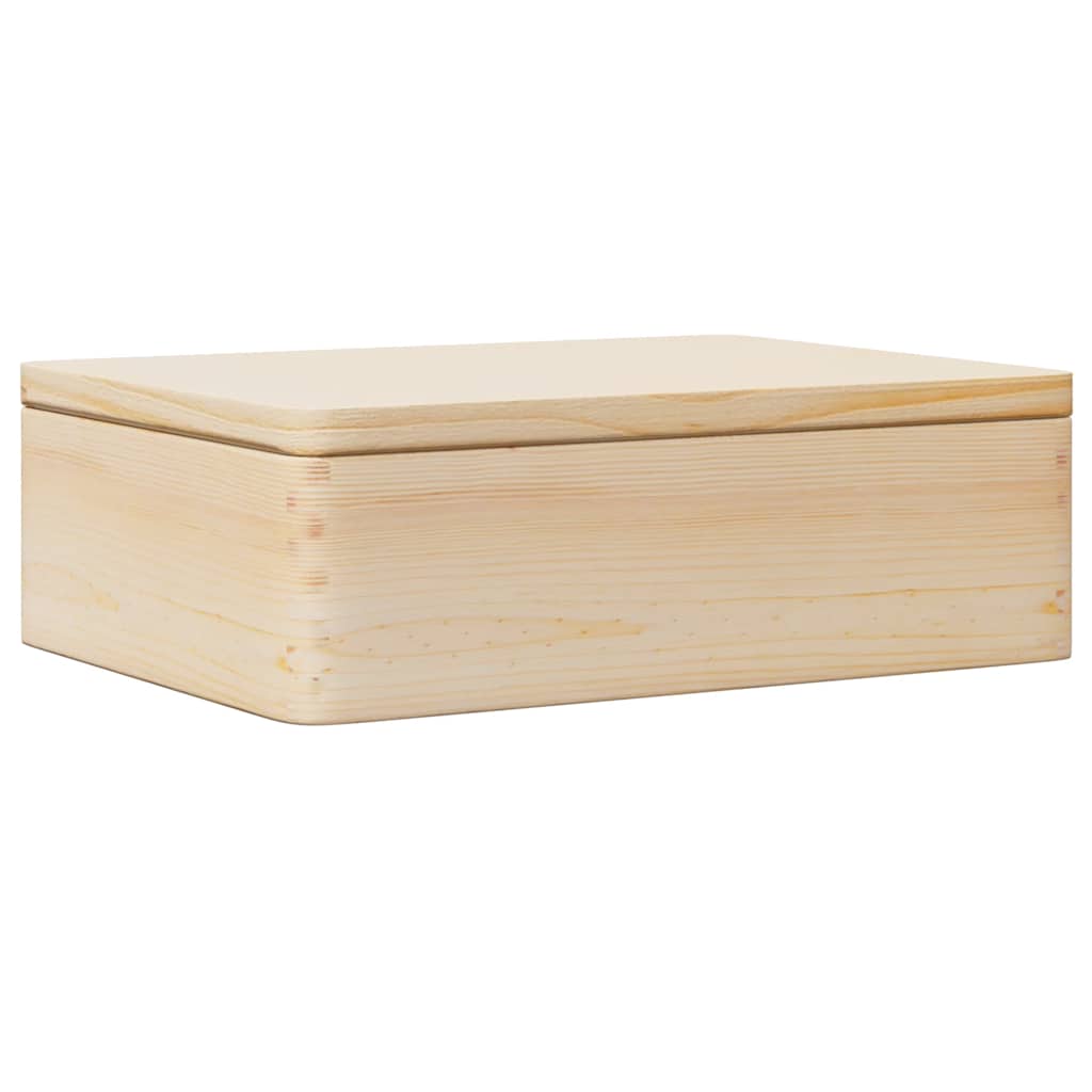 Wooden box with lid 40x30x13 cm solid pine wood - number 2.