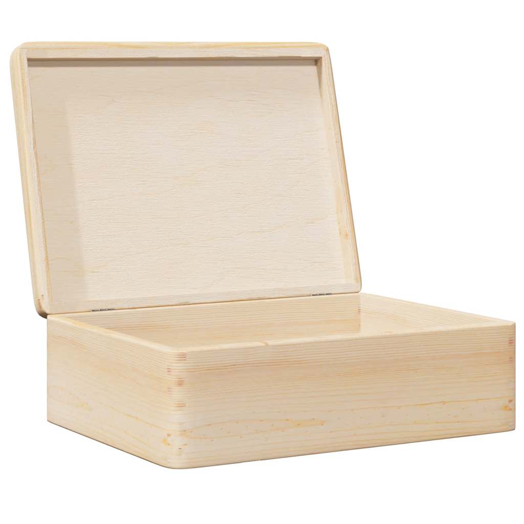 Wooden box with lid 40x30x13 cm solid pine wood - number 5.