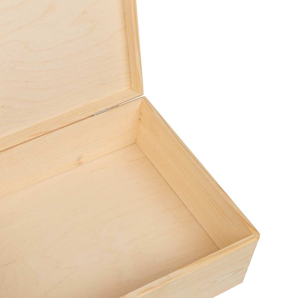 Wooden box with lid 40x30x13 cm solid pine wood - number 8.