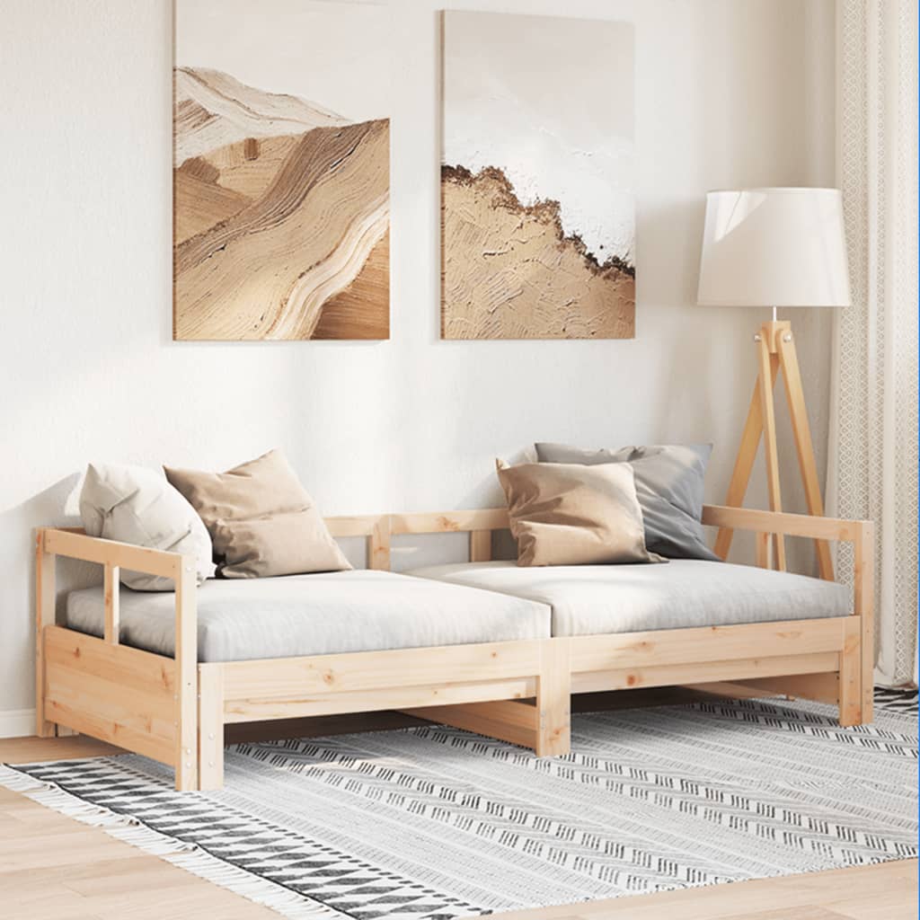 Daybed uden madras massivt fyrretræ - naturfarvet, 90 x 200 cm, nej - number 1.