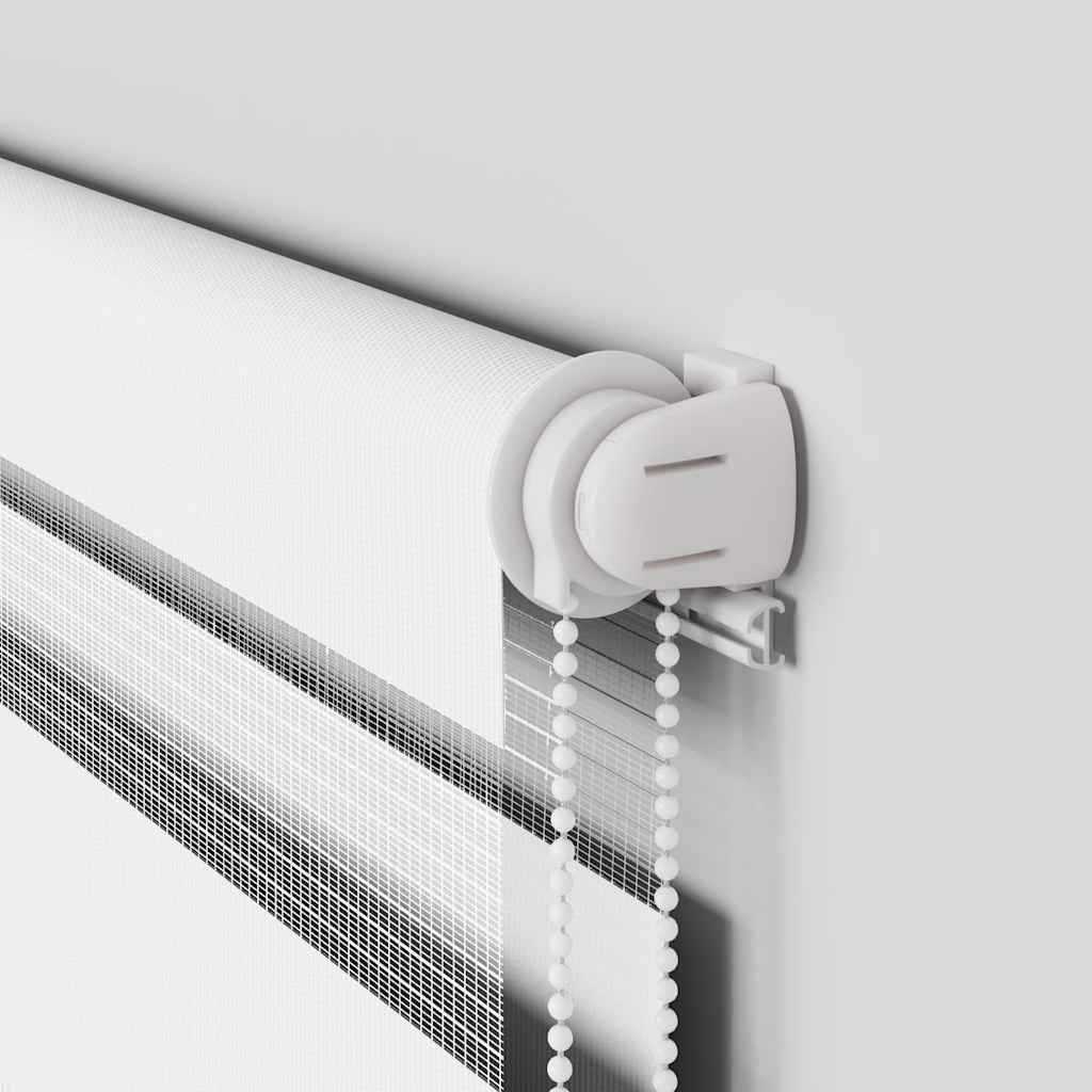 Zebragardin stofbredde 60,9 cm polyester - hvid, 65 x 230 cm - number 10.