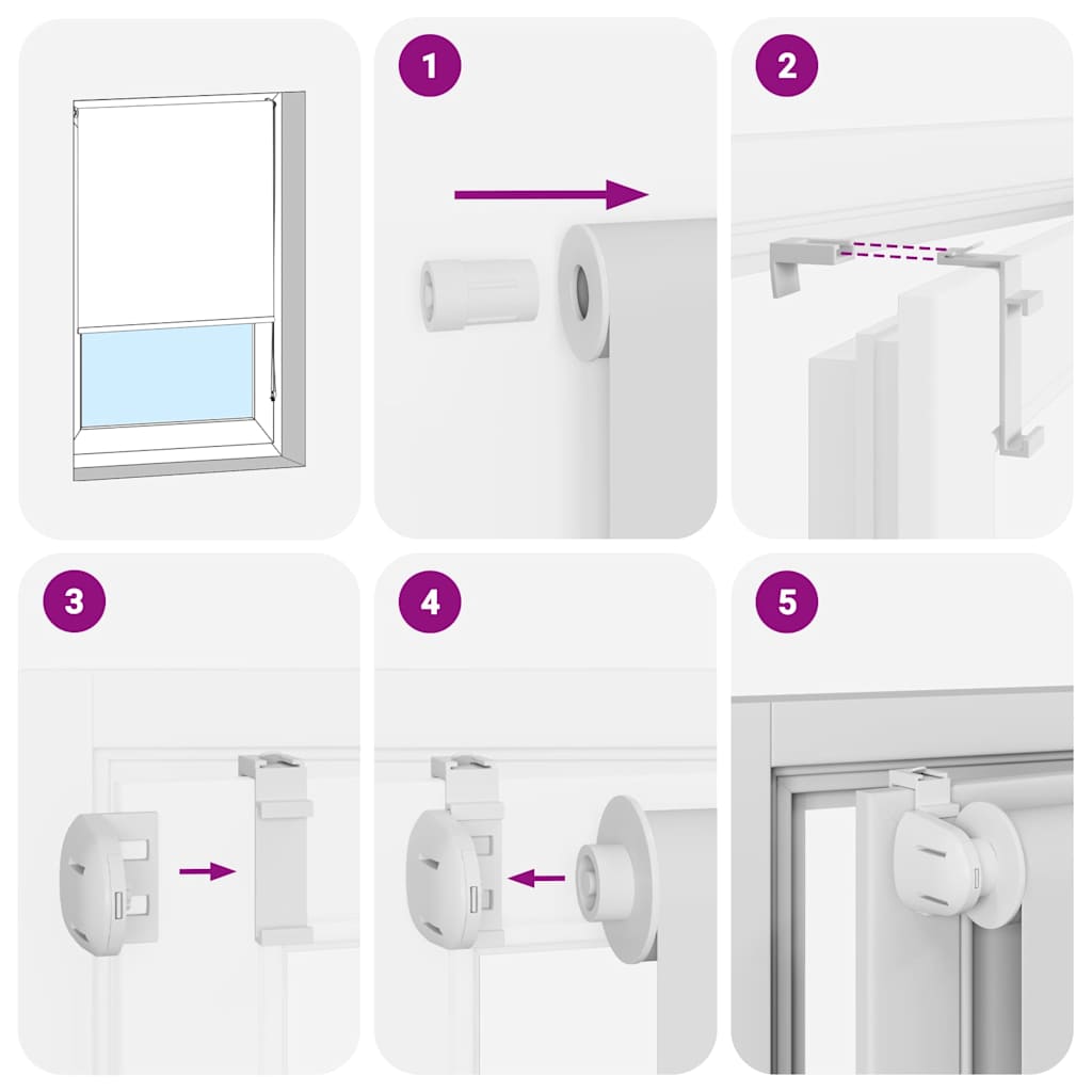 Rouleau de douche blindswidsh 86 cm - gris clair, 90 x 240 cm, sans cassette - number 6.