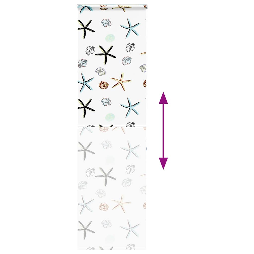 Bruserullegardin stofbredde 56 cm - skaldyr, 60 x 240 cm, med kassette - number 5.