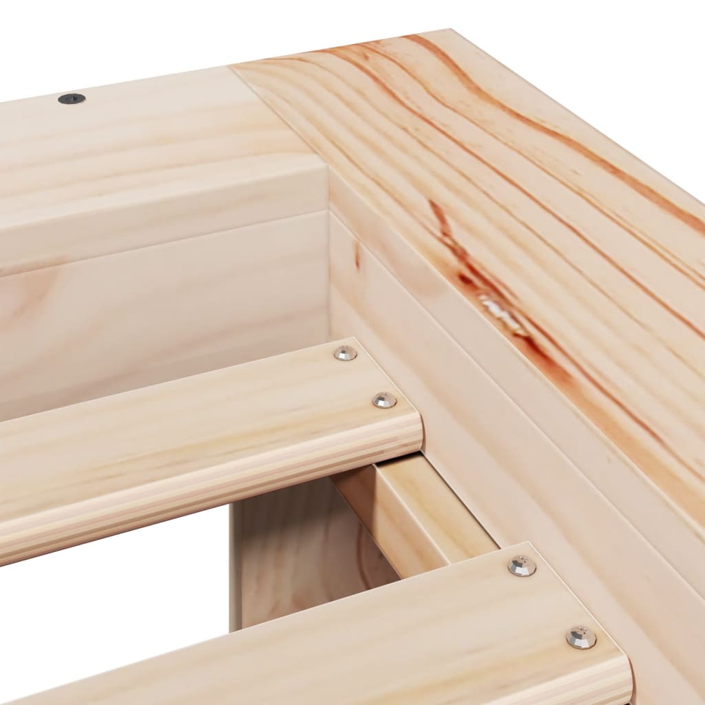 Rama łóżka bez materaca lite drewno sosnowe - kolor naturalny, 75 x 190 cm - number 6.