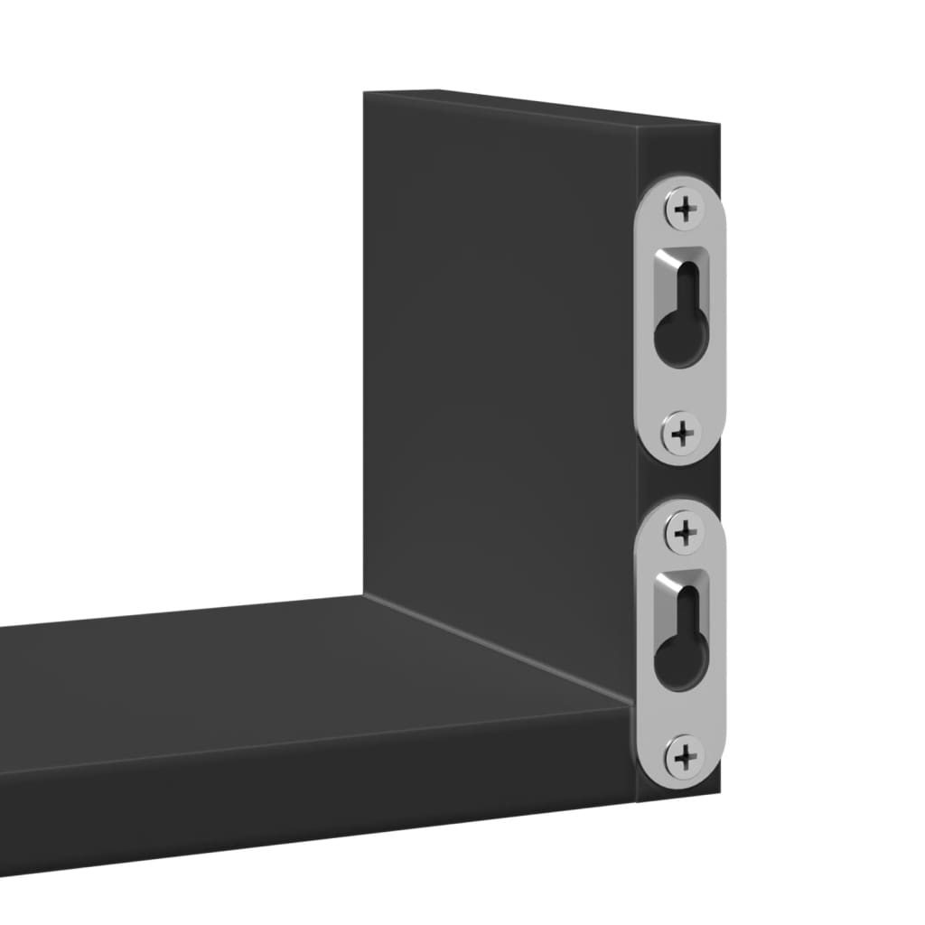 Półki ścienne szt. drewno klejone - czarne, 40 x 10 x 10,5 cm, 3, 1 - number 8.