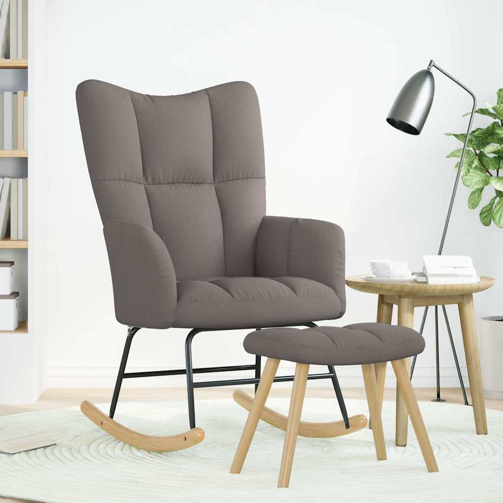 Bujany krzesło z tkaniną podnóżkową szarą - number 3.
